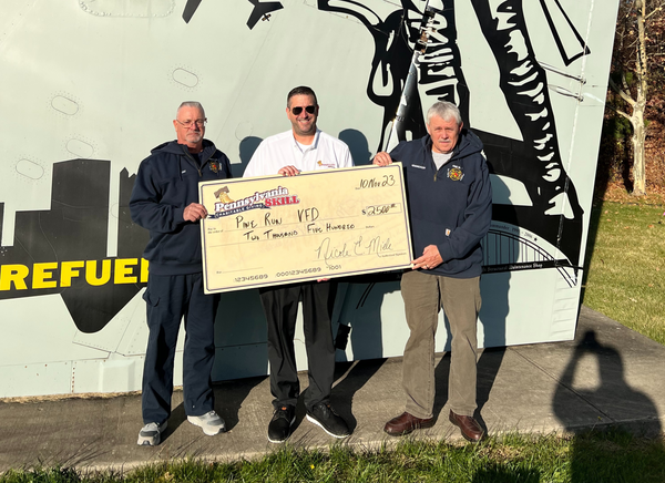 Pine Run Volunteer Fire Department of New Sewickley Township received a $2,500.00 donation from Pennsylvania Skill Charitable Giving.
