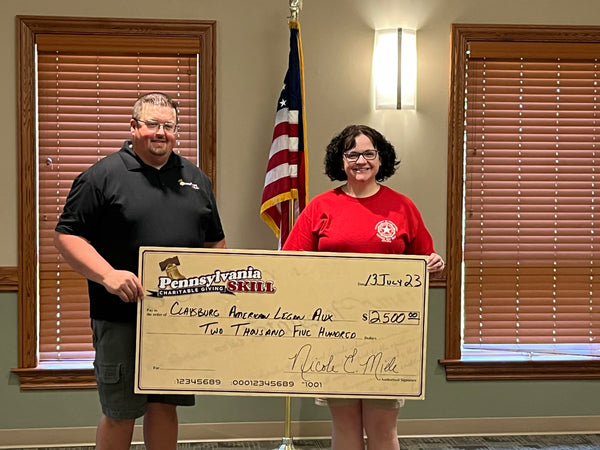The Claysburg American Legion Auxiliary Unit 522 received a $2,500.00 donation from Pennsylvania Skill Charitable Giving. The donation will be used to support their programming that helps local veterans and community members in need and the local veteran food share program.