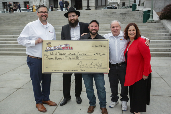 The Chabad West Shore Jewish Community received a $750 donation from Pennsylvania Skill Charitable Giving which was matched by Progressive Amusements bringing the total donation to $1,500! This donation will help sponsor upcoming Kosher community events. 