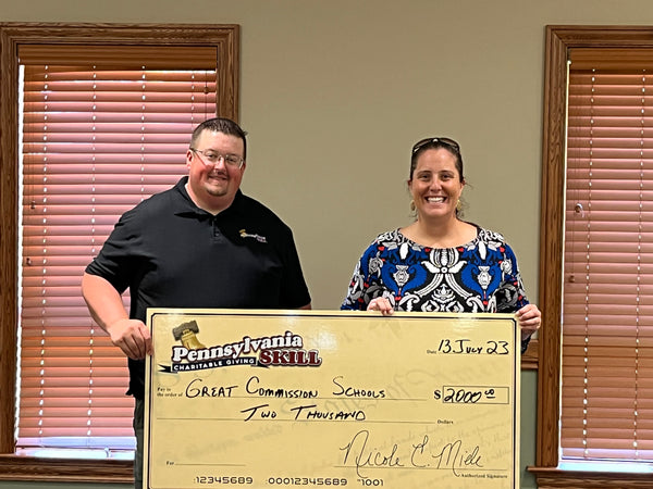 Great Commission Schools, of Altoona, received a $2,000 donation from Pennsylvania Skill Charitable Giving. The donation will be used to pay for 13 students who qualify for free and/or reduced lunches through their public schools but are unable to afford a lunch at the private school.