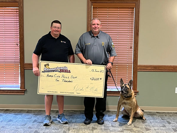 The Homer City Police Department received a $2,000.00 donation from Pennsylvania Skill Charitable Giving to offset the cost of unfunded items for the K-9 Unit Fundraiser.