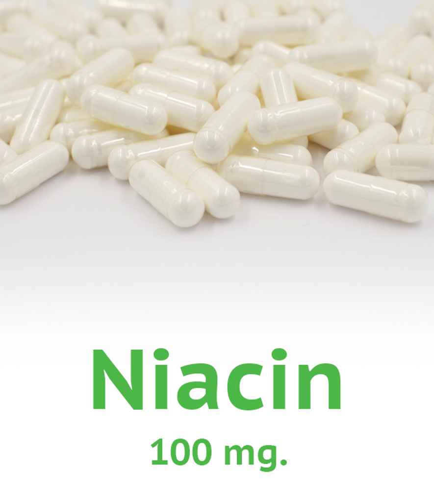 Niacin 100 mg Capsule - 100 Count