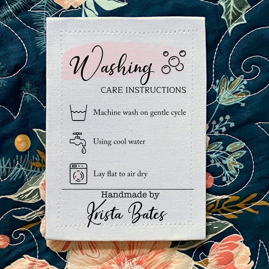 Quilt Care Quilt Labels. Personalized quilt care instruction labels –  Jammin Threads