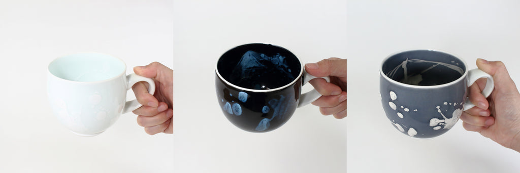 Yuki Inoue, Arita ware, white porcelain, porcelain, glaze drops, Manji Inoue kiln, Arita ware, Yuki INOUE, mug