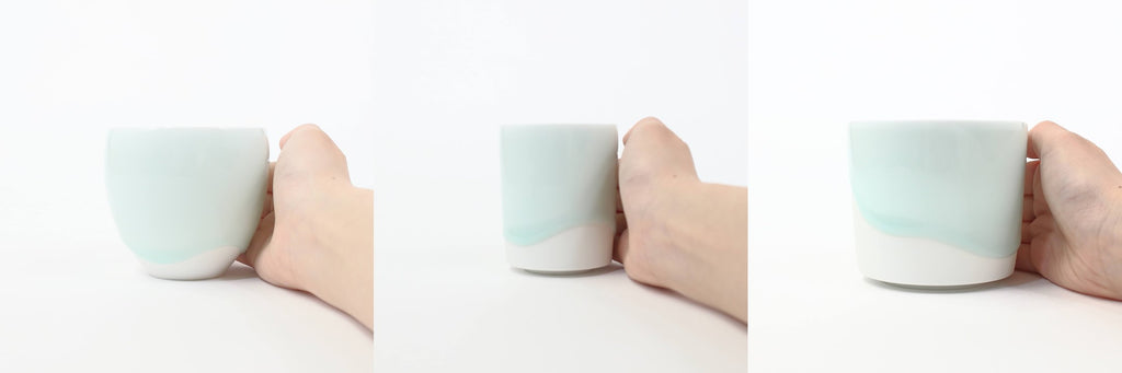 Akio Momota, Arita ware, cup, free cup, porcelain, white porcelain, blue and white porcelain, stylish cup