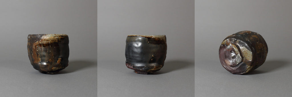 black,tamba,japan,pottery,ceramic,tamba,ware,masahikoimanishi,sakecup