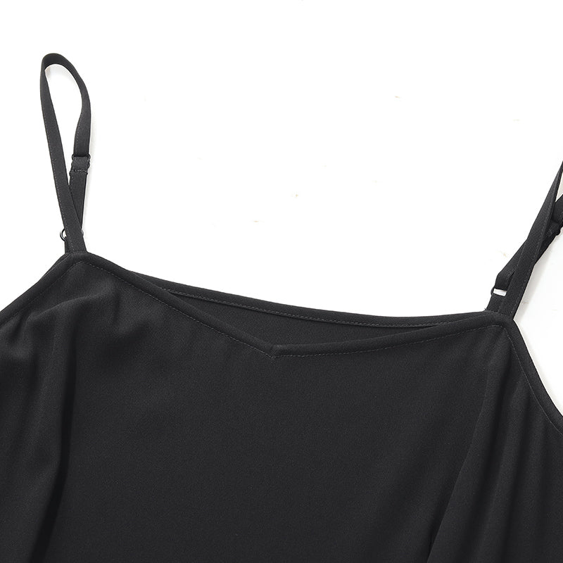 Black Short Two-piece Set (Short Suit + Halter Mini Dress) GOELIA