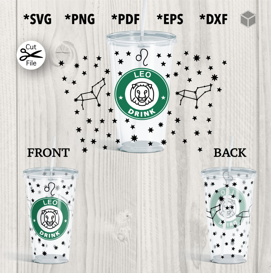 Dottie Digitals - Sagittarius Starbucks Cold Cup SVG PNG DXF