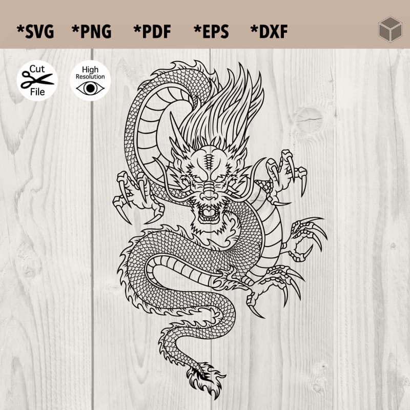 chinese dragon outline drawing