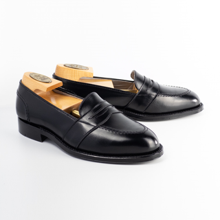 6845 Full Strap Slip-On Penny Loafer (Black Shell Cordovan) – The 