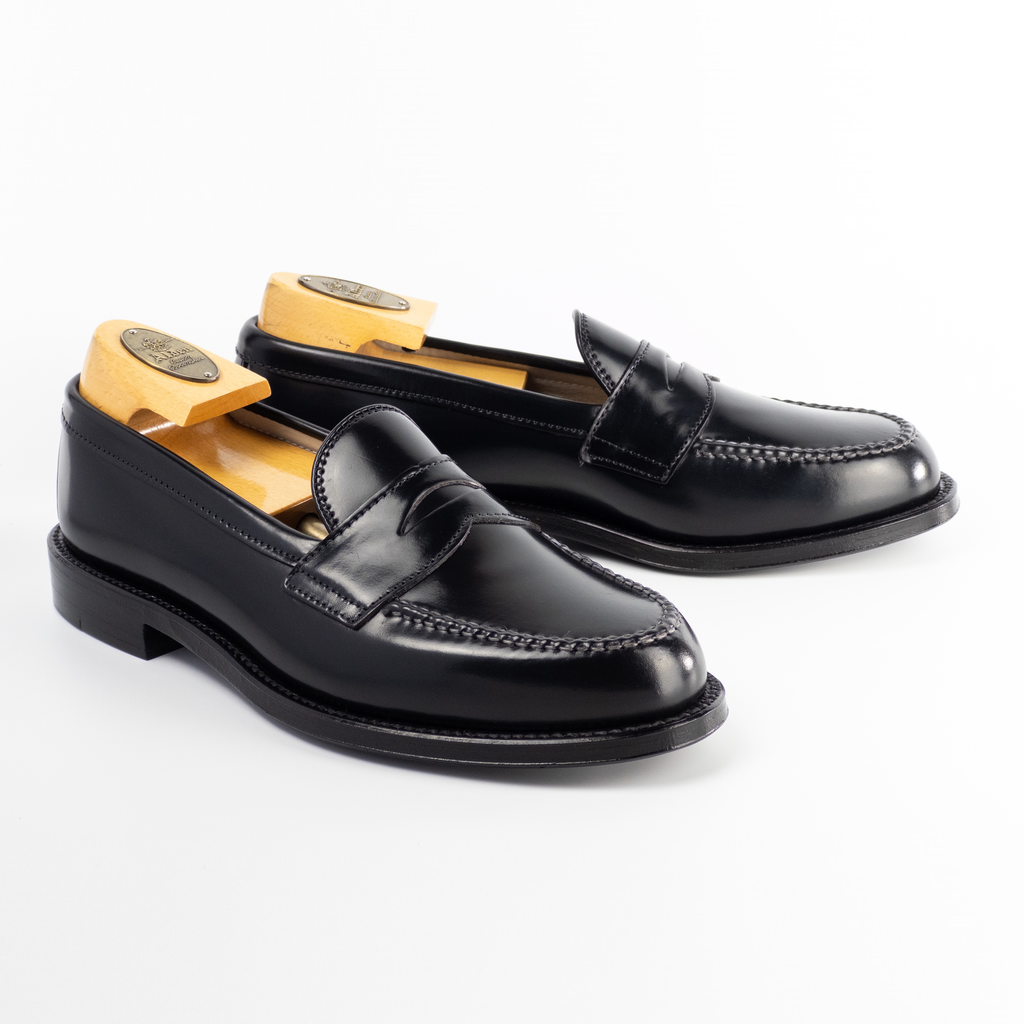 987 Leisure Handsewn Penny Loafer LHS (Black Shell Cordovan) – The ...