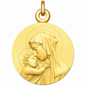 Médaille prestige Saint Christophe et Jésus or jaune 18 carats 