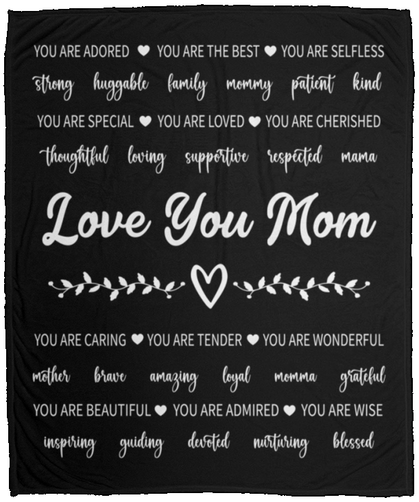 Love You Mom Cozy Plush Fleece Blanket - 50x60