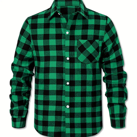 Plus Size Men's Plaid Shirts