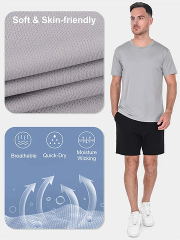 5PCS Plus Size Men's Sports T-shirts