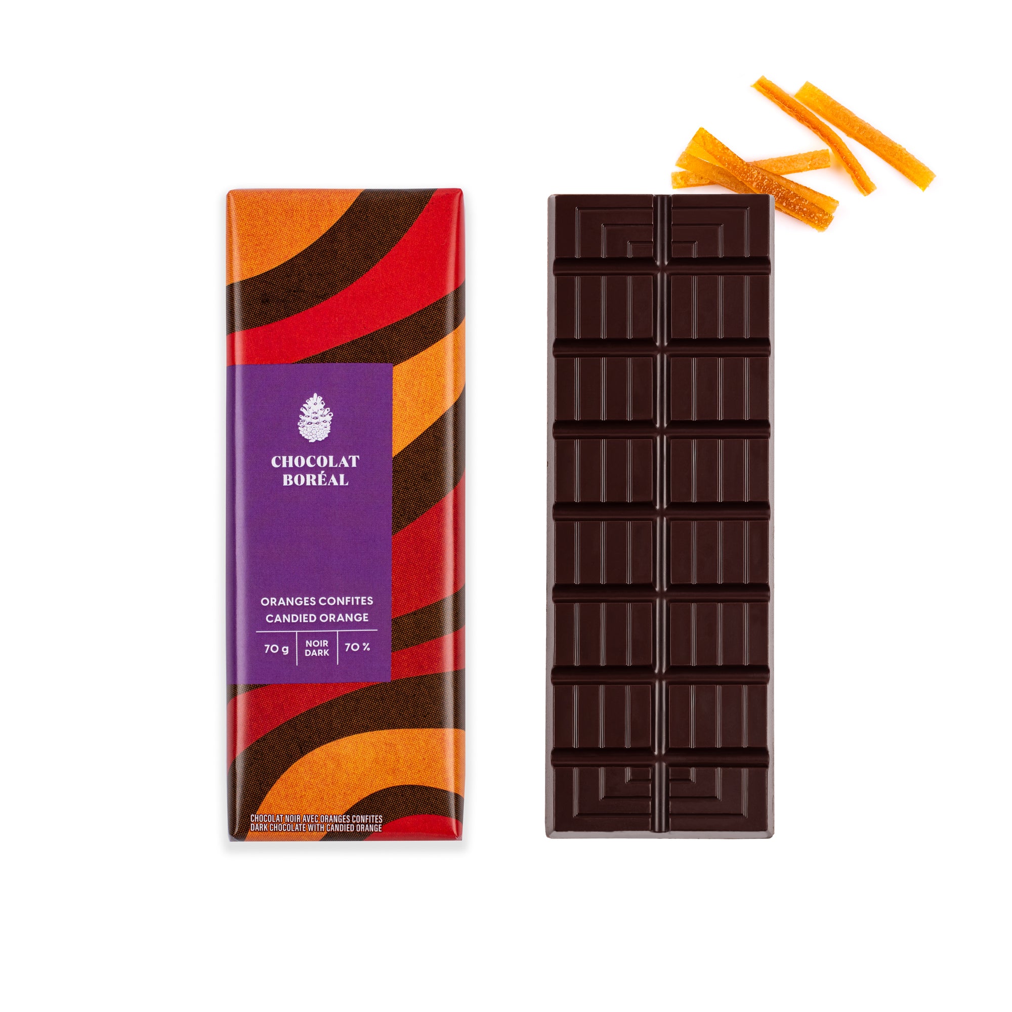 Chocolat Vegan Noir 72% - Orange Confite et Cardamome