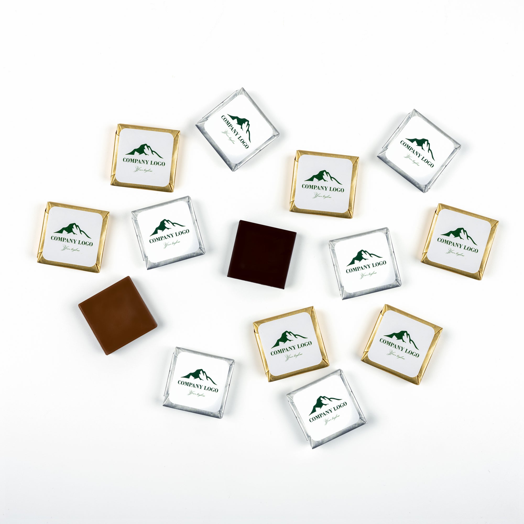 Carrés de Chocolat Publicitaire Personnalisables en Quadri - CADOETIK
