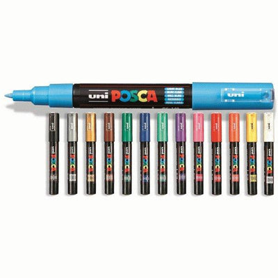 POSCA PC-3M Ultra-Fine Advertising Pen, Vibrant Colors