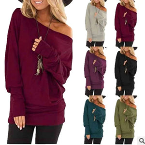 Batwing Women's Long Sleeve Solid Color Top - jenell_harbin