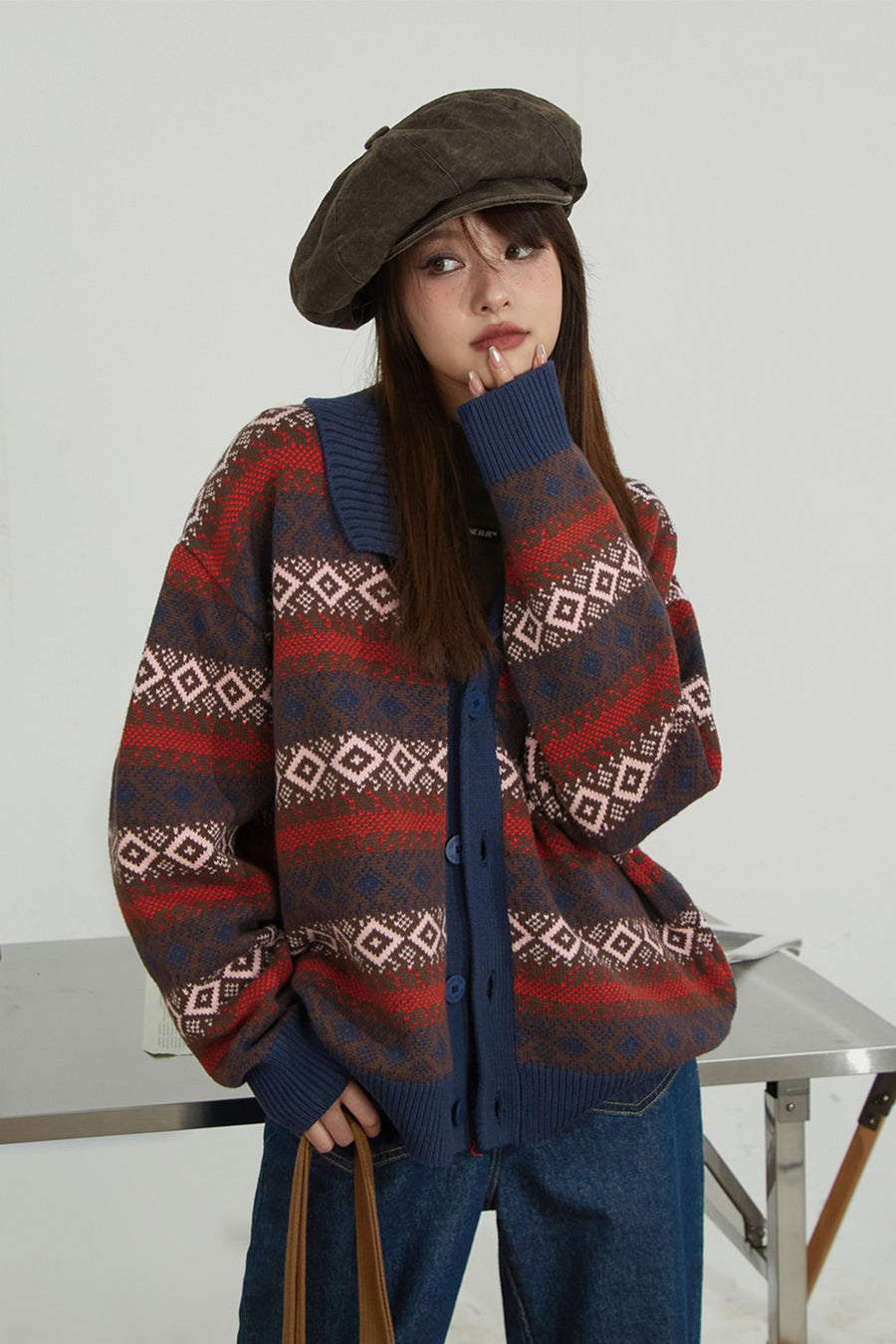 CHUU Nordic Color Block Cardigan | US delivery | CHUU