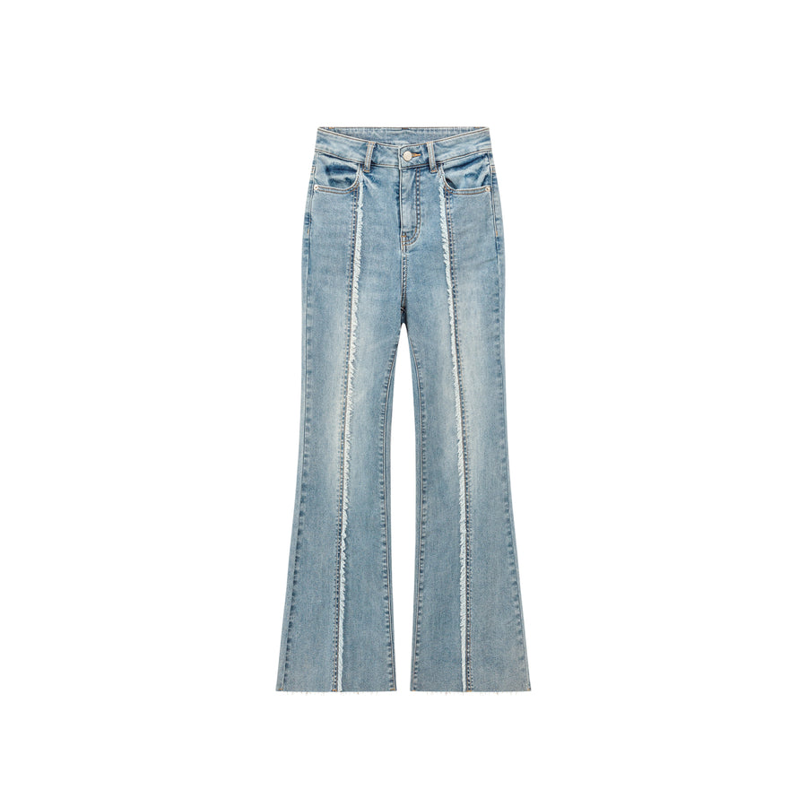 CHUU Sunshine High Waist Bootcut Washed Denim Pants | US delivery