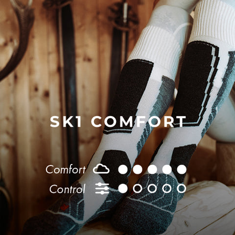 SK1 Comfort skisokken in actie skiër