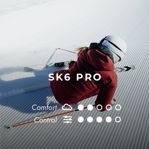 Falke SK6 Pro skisokken in actie skiër