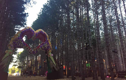 Heart and love art installation at Electric Forest