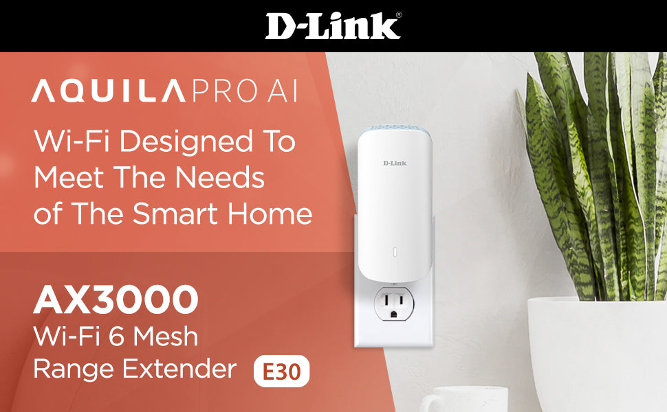 D-Link AX3000 WiFi 6 Mesh Range Extender - improve your coverage