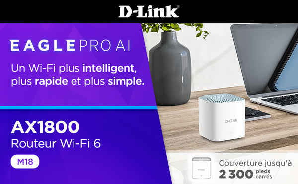 Routeur WiFi 6 EAGLE PRO AI AX1800 de D-Link - M18