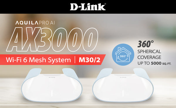 D-Link AQUILA PRO AI AX3000 Wi-Fi 6 Smart Mesh System (2-Pack) - M30/2