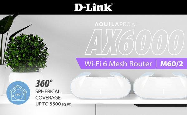 Système de maillage intelligent D-Link Aquila Pro AI AX6000 (M60/2)