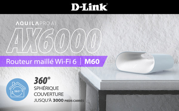 Routeur maillé Wi-Fi 6 D-Link AQUILA PRO AI AX6000 - M60