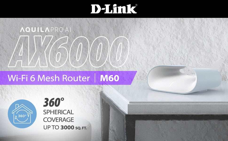 D-Link Aquila Pro AI AX6000 Smart Mesh Router (M60)