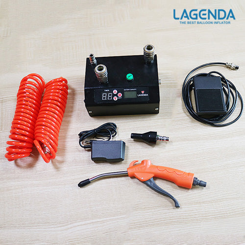 Lagenda B322 V5.0 Electric Balloon Pump Dual Nozzle Digital Electric Air Balloon Inflator with Timer