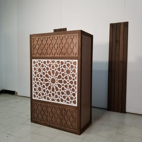 Minbar islámico, arte de diseño islámico, mihrab, diseño islámico, separador de ambientes islámico