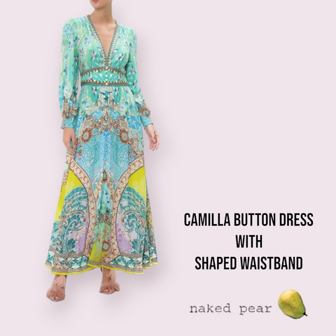 Camilla Buttoned Dress with Shaped Waistband
