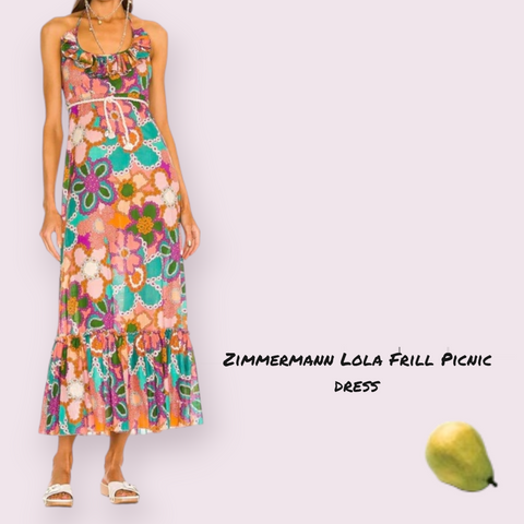 Zimmermann Lola Picnic Dress floral print halter neck frill belt