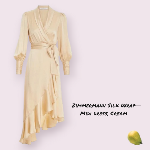 Zimmermann silk wrap midi dress cream white sueded silk dolman sleeve party