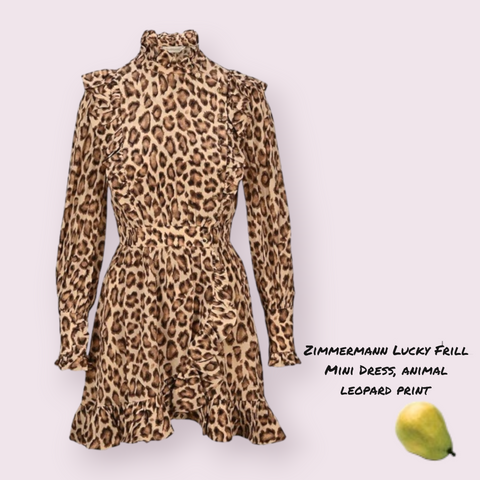 Zimmermann Lucky Frill Mini Dress leopard animal print