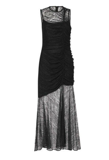 CAMILLA & MARC Plaza Lace Midi Dress | Black Lace 80s Vintage Inspired