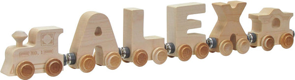 Maple Landmark sustainably crafted Name Trains, perfect for toddlers and young kids.