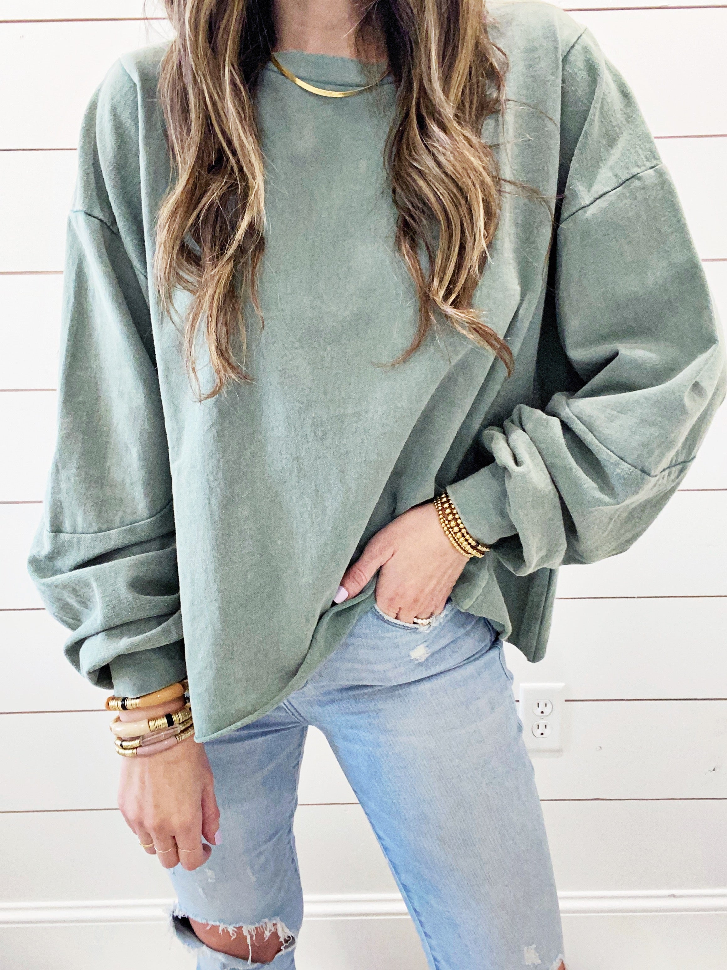 Long Sleeve Raw Top