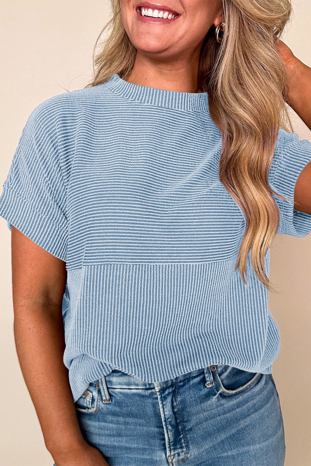 Blue Corded Casual Top RTS