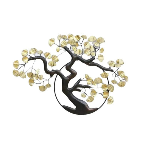 Big Tree Over Moon Metal Wall Art Hanging, Illuminated - Buy Handmade Metal Sculpture for Home and Office Decor Online (52x36 Inches)