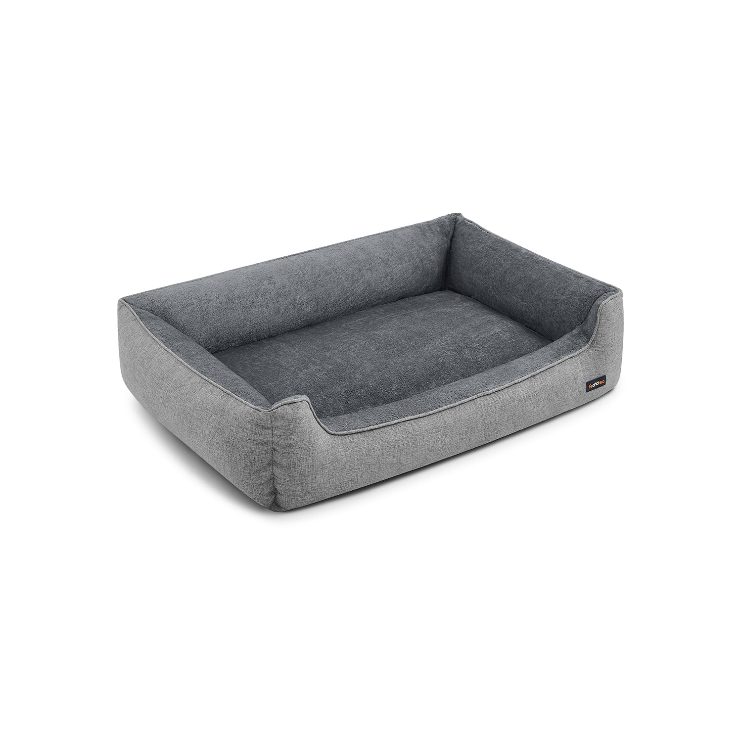 Hundebett mit erhöhten Rändern, Hellgrau / L 120.00 x B 90.00 x H 30.00 cm