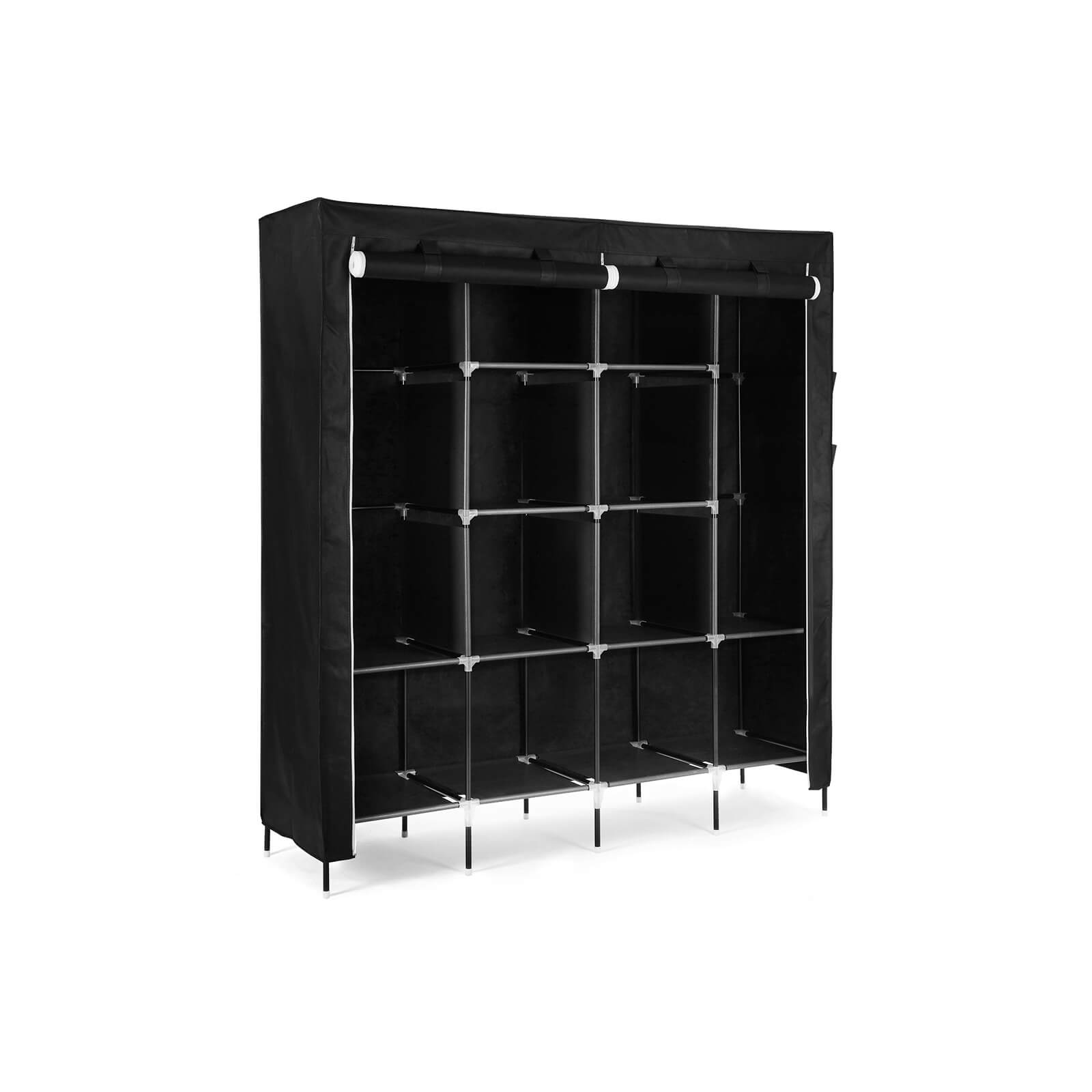 Stoffschrank 168 x 180 cm Schwarz