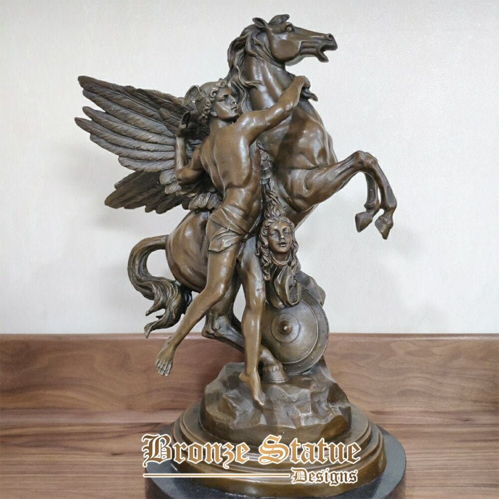 17in | 45cm | bronze perseus sculpture antique bronze statue perseus holding the head of medusa greek figurine art crafts for home decor