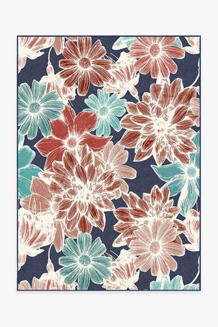 Ruggable Camellia Washable Floral Runner Rug - Jade 2'6x7