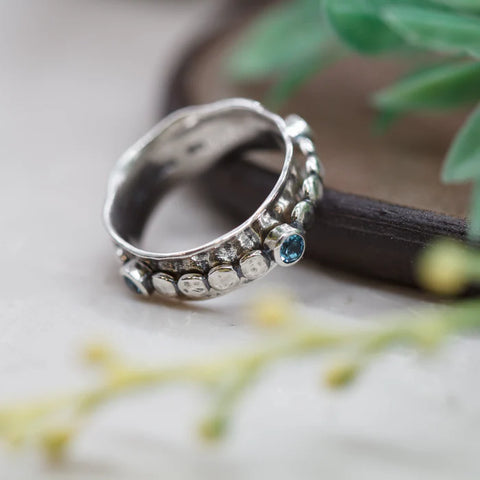 Blue Topaz Spinner Ring